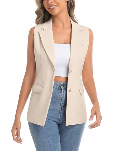 IDEALSANXUN Womens Vests Fashion Casual Dressy Sleeveless Blazer Suit Vest Tops3