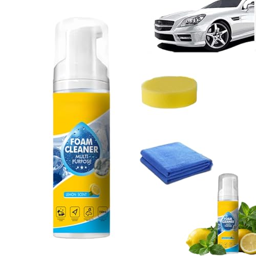 4-In-1 Multi-Enzyme Foam Cleaner, Multi Purpose Foam Cleaner All Purpose, Powerful Cleaning, No-Rinse, Deep Cleaning Spray for Car Interior, Kitchen Grease, Bathroom Tiles, Sofa Upholstery (1)