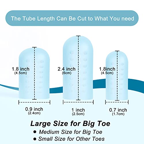 Image of 14 Pack Upgrade Gel Toe Protector Silicone Toe Caps Toe Sleeve Protectors, Prevent Pain for Corns, Blisters and Ingrown Toenails (2 Pack Large Size + 6 Pack Medium Size + 6 Pack Small Size)
