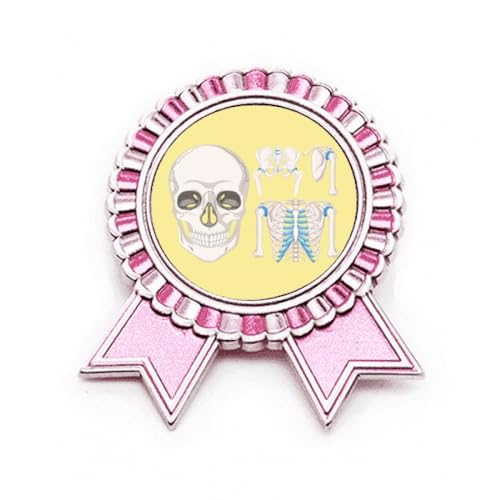 Broche squelette humain rose pour personnaliser un look rock