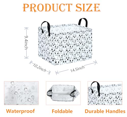 Image of Rectangle Gift Shelf Nursery Storage Basket Laundry Hamper Storage Box and Bins for Home Clothes with Handles