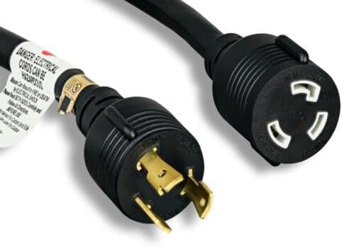 10' Heavy AC Power Cord NEMA L5-30P to L5-30R Locking 10AWG 30A SJT UL