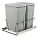 Knape & Vogt PSW15-2-35-R-P In-Cabinet Pull Out Trash Can, 18.4" by 14.25" by 22"
