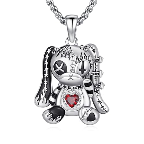 Collier lapin vaudou argent 925 avec pendentif pour femme