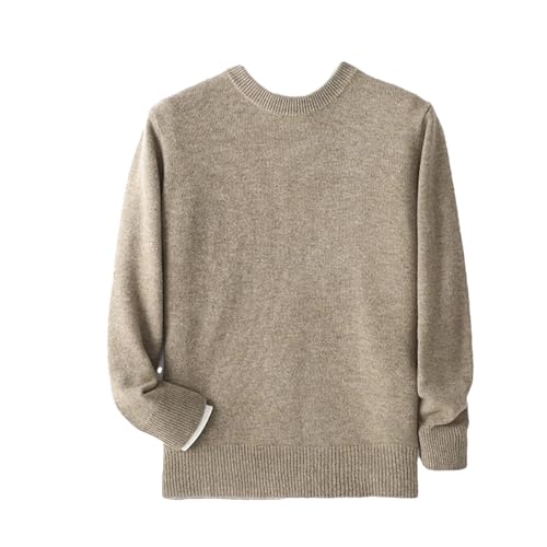 Men's O Neck Cashmere Sweater Elasticated Ribbed Pullover Knit Sweater Long Sleeve Jumpers Thick Wool Tops