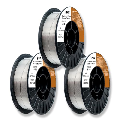 Image of (3 Pack) PGN Flux Core Welding Wire - E71T-11 .030 Inch, 10 Pound Spool - Gasless Mild Steel Welding Wire with Low Splatter - For All Position Arc Welding