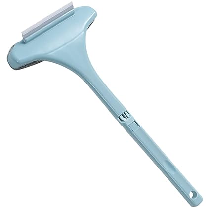 Window Washing Equipment Kit Mesh Screen Cleaner Glass Cleaning Washer Scraper Tool,Car Shower Door Mirror Wiper Dust Remover Squeegee Set Magic Lint Brush for Balcony Curtain Net Clothes Sofa (Blue)