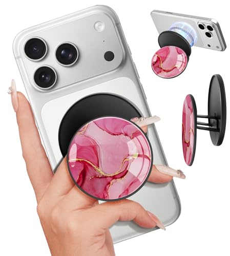 Image of Magnetic Phone Grip, Cute Finger Grip Phone Stand, Marble