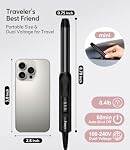 FARERY Mini Curling Iron Dual Voltage, 3/4 pouce Voyage Curling Fer avec 3 Temp réglable, automatique, céramique Mini Curler cheveux avec huile d'argan et kératine infusé, taille voyage Curling Wand avec StorageBag