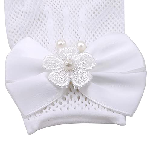 AKOAK 1 Pair Girls Net Bow Lace Pearl Embellished Gloves, Stage Show/Party Supplies/Wedding Flower Girls/Ceremony Coronation Accessories3