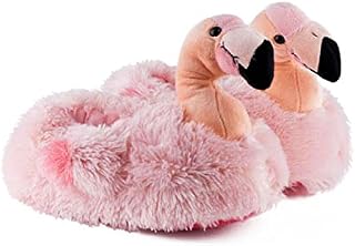 Pink Soft Plush Flamingo Slippers For Adults