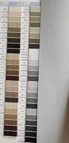 Image of KCS 3 pc of 12 inch x 18 inch 14CT Counted Cotton Aida Cloth Cross Stitch Fabric (Light Grey+Light Blue+Lavender)