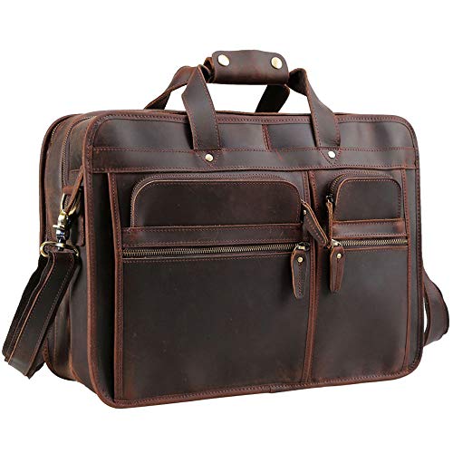 TIDING Pelle di vacchetta Annata Weekender il