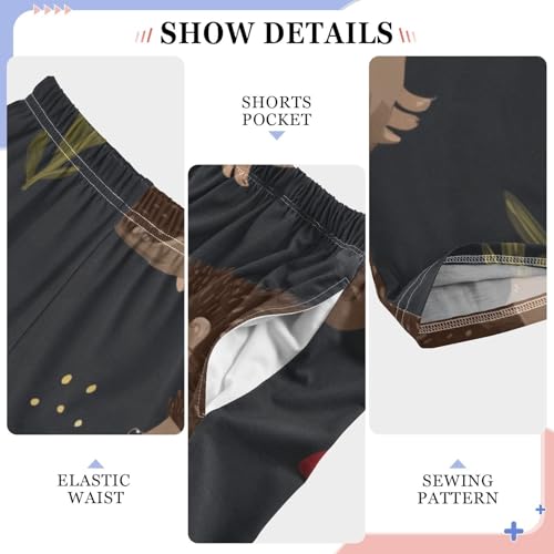 ZZXXB Hedgehogs Mushroom Boys Long Pants Soft Trousers Elastic Waist Kids Lounge Bottoms with Pockets S-XL4