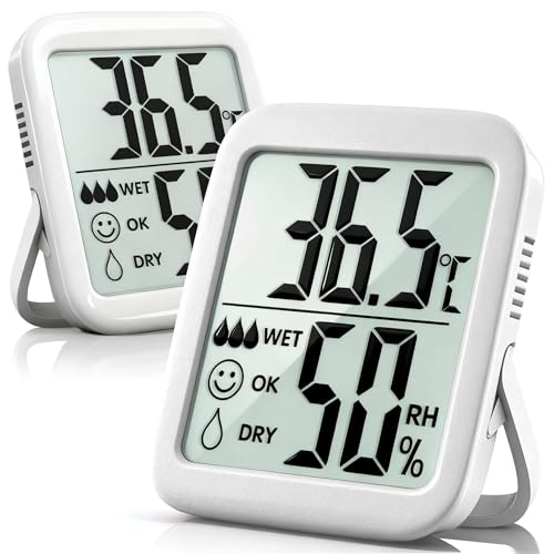 Antonki 2 Stück Thermometer Hygrometer Innen Raumthermometer, Digital Temperatur und luftfeuchtigkeitsmesser innen für Gewächshaus, Wohnzimmer, Babyzimmer, Weinkeller- Inklusive Batterie Antonki 2 Stück Thermometer Hygrometer Innen Raumthermometer, Digital Temperatur und luftfeuchtigkeitsmesser innen für Gewächshaus, Wohnzimmer, Babyzimmer, Weinkeller- Inklusive Batterie