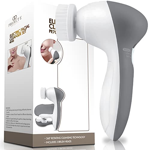 Portable Electric Facial Brush by Project E Beauty | 3...