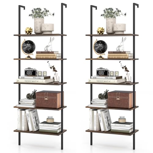 Giantex 5T Wall Mounted Bookshelf