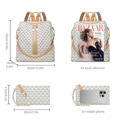 Image of Backpacks for Women Fashion PU Leather Bag Multipurpose Design Convertible Satchel Bag Travel Backpack Handbag and Purse 2Pcs