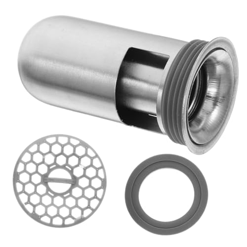 Operitacx Tapón para Drenaje de Suelo de Acero Inoxidable Filtro Antiolor y Anti- para Baño y Cocina con Malla Recogepelos y Anillo Adaptador para Desagüe Rápido y Duradero