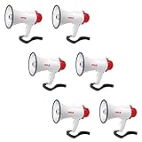 Pyle Handheld Megaphone Bull Horn with Siren and Voice Recorder (6 Pack)