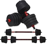 Lieferumfang:2 x Kurzhantelstangen, 4 x Sternverschlüsse, 1 x Verlängerungsstange, 4 x 1.25 kg Hantelscheibe, 4 x 1.5 kg Hantelscheibe, 4 x 2 kg Hantelscheibe, 4 x 2.5 kg Hantelscheibe