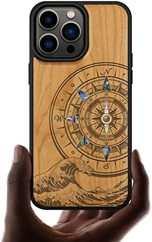 Carveit Custodia In Legno Compatibile MagSafe con iPhone 13 Pro Max