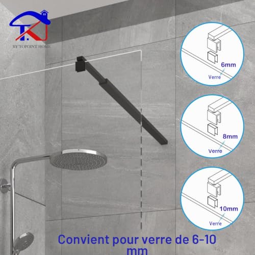 Barre de stabilisation douche pour fixer écran de verre sans vibrer - 3