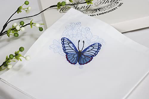 Quang Thanh Embroidery – 20”X20” Embroidered Cotton Napkins With Mix Butterflies Designs, Set Of 6 Table Napkins, Dinner Napkins, Party Napkins For Daily Use, Holidays, Events, Wedding. #TOP2