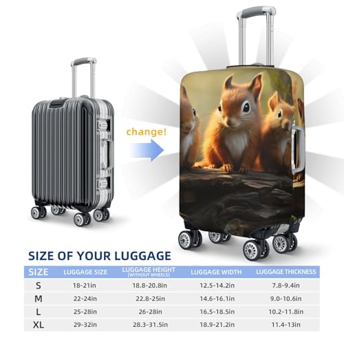 Cute Funny Squirrel Travel Luggage Cover for Suitcase Anti-Scratch Fashion Suitcase Protector Washable Elastic Baggage Covers Fits 25-28 Inch Luggage for Travel Beach Holiday3