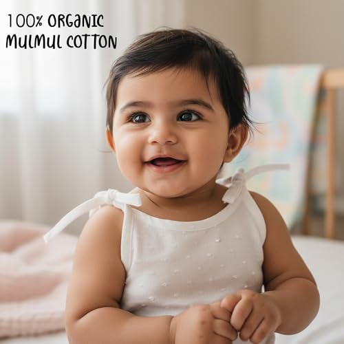 Image of Newborn Baby Jhabla Vest | White Top Knot Jabla | 100% Organic Mulmul Cotton | Soft Cotton Baby Vest | Infant Jabla for Boys & Girls |Pack of 3