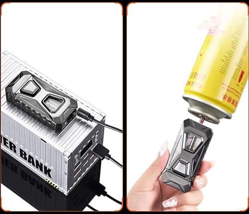 Encendedor de butano elegante con doble llama y ventana visual de gas 6