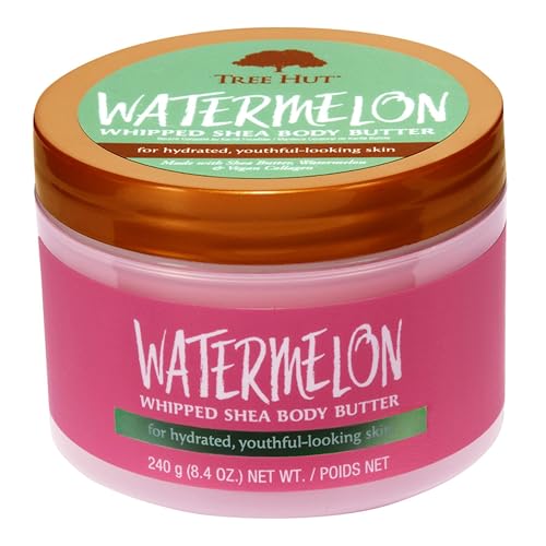 Image of Tree Hut Watermelon Whipped Shea Body Butter, 8.4oz, Lightweight, Long-lasting, Hydrating Moisturizer with Natural Shea Butter for Nourishing Essential Body Care