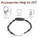 20M Lederband, Lederbänder für Ketten, Robust Lederband mit Verschluss, Armband Verschluss, Lederbänder Rund, Reißfeste Lederschnüre, Bänder Zum Basteln für Armbänder, Halskette, DIY