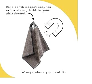 Remooble 4 Pack Magnetic Microfiber Cleaning Cloth Dry Erasers for Whiteboards - Towel Hangs on Metal Edged White Boards, Glassboards, and Blackboards Washable - 10'' X 10''