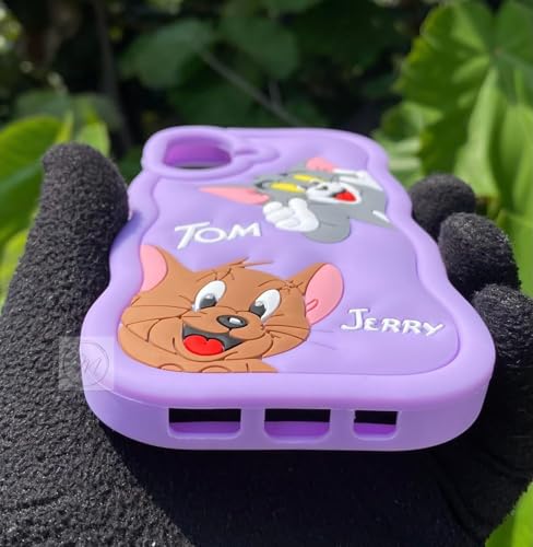 Image of MIDOS Back Cover Compatible with iPhone 17, 3D Soft Silicone 3D Cute Cartoon Full Protective Case for iPhone 17 (Purple)