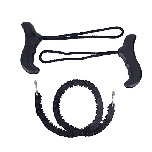 Pocket Chainsaw Survival Chain Saw Magnesium Fire Rod Fire Starter 29 Inches Portable Garden Handle Hand Saw with Sharp Teeth Survival Tool Emergency Kit for Camping Hunting Tree Cutting