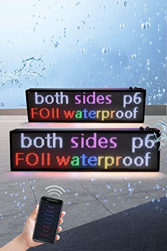 New Double Sided Car Led Display Sign, P6 Full Color Indoor Outdoor Advertising Signs, Usb Wifi Programmable Text Signs, 31.5 X 9 Inch (128 X 32 X 2 Dots) #TOP3