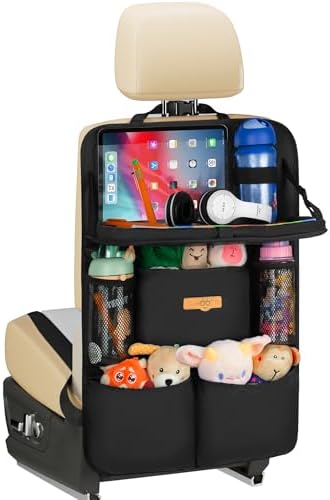 SURDOCA Autositz Organizer mit Klapptisch, 7 Taschen, Tablet-Tasche, Hängende Rücksitz-Organizer für Kinder & Reisen, Universal für die meisten Autos