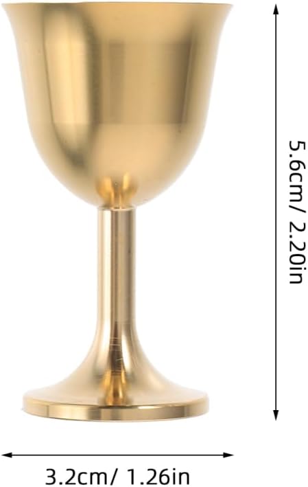 PRETYZOOM Brass Chalice Goblet 20ml Offering Cups 2pcs Golden