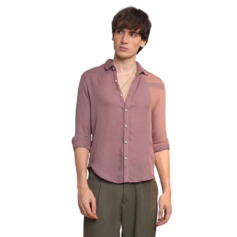 Image of CAHOOT Men's Solid Utility Shirt | Casual Wear | Spread Collar | Long Sleeve | Button Closure | Shirt Crafted with Comfort Fit for Everyday Wear