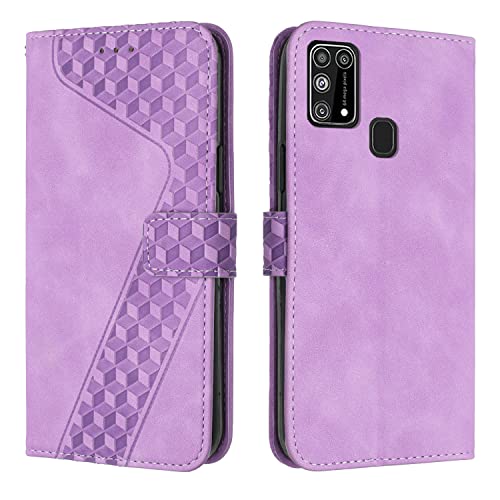 OKZone Funda para Samsung Galaxy M31S, PU Cuero Flip Carcasa Fundas Móvil de Tapa Libro Caso Piel PU para Samsung M31S, Carcasa Galaxy M31S con Tapa Billetera Case Telefono Móvil Cover (Púrpura)