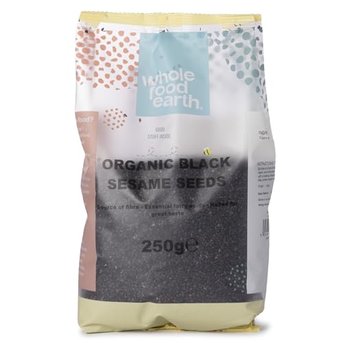 Wholefood Earth Organic Sesame Seeds Black 250g Raw | GMO Free | Vegan | Certified Organic