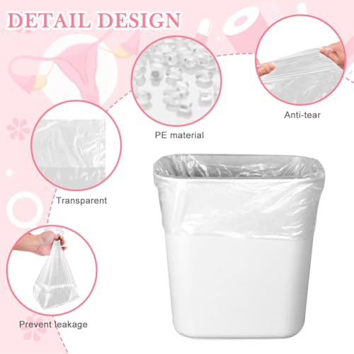 1000 Pcs Sanitary Napkin Disposal Bags, Tampon Disposal Bags Feminine Hygiene Disposal Bags, Small Trash Bags for Tampon Bedroom Bathroom Trash Bags, 16.14x11.42inch