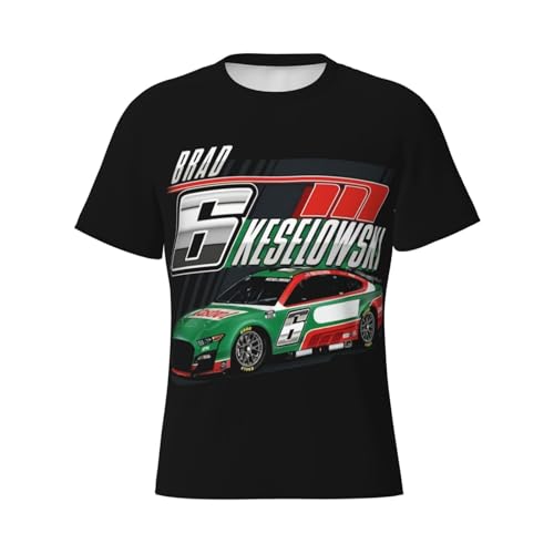Brad Keselowski 6 Men's T-Shirt Printing Performance Short Sleeve Crewneck T-Shirt Tight Sport Classic
