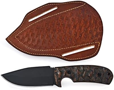 HANDCRAFT GOODS New Hunting knife,Fix blade knife with sheath Stainless Steel skinner knife with Leather Sheath-Camping knife Black coding knife