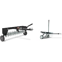 Agri-Fab 45-0544 40-Inch Spike Aerator, Black & 45-0295 48-Inch Lawn Dethatcher, Medium, Black