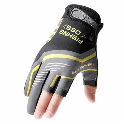 Men's 3-Finger Fishing Gloves - Breathable Anti-Slip Sun Protection for Cycling(Gray)