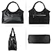 KOGTLA Vegan Leather Purses for Women with Detachable Satchel Strap, Ladies Handbags, Tote Hobo Bags with Top Handle Black