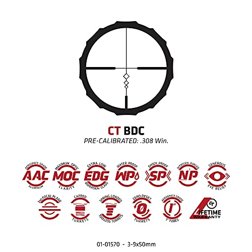 Crimson Trace Brushline 3-9X50Mm Riflescope With Sfp, Bdc Reticle, Lightweight Solid Construction, Scope Caps And Lens Cloth For Hunting, Shooting And Outdoor, Black #TOP6