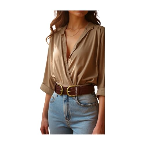 TrendyFashionJewelry Women Dark Brown Faux Leather Western Rodeo Belt Antique